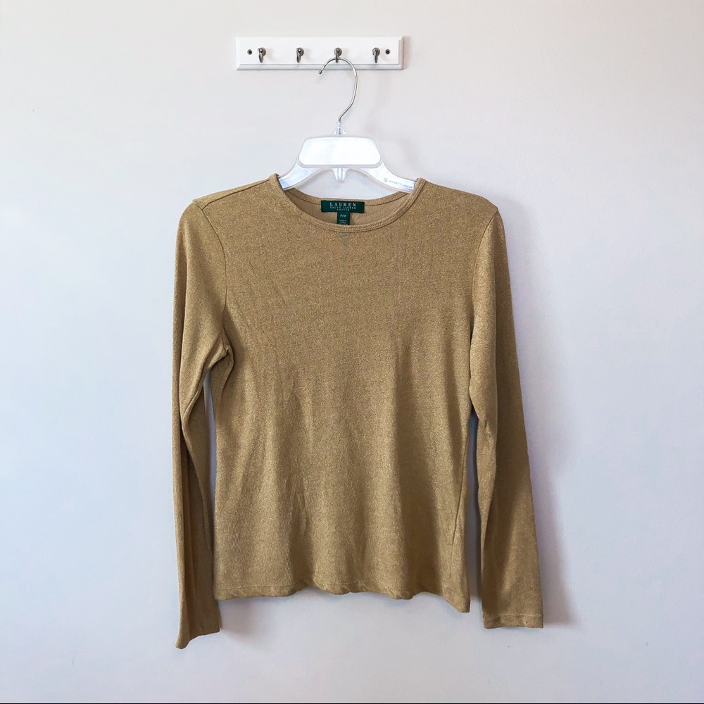 Ralph Lauren sweater - size petite medium - shimmery gold